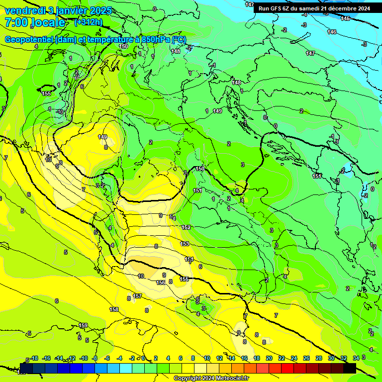 Modele GFS - Carte prvisions 