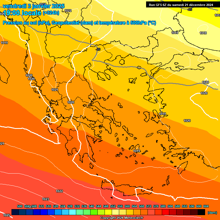 Modele GFS - Carte prvisions 