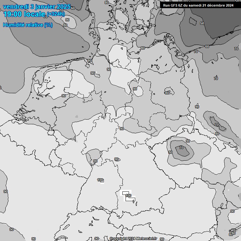 Modele GFS - Carte prvisions 