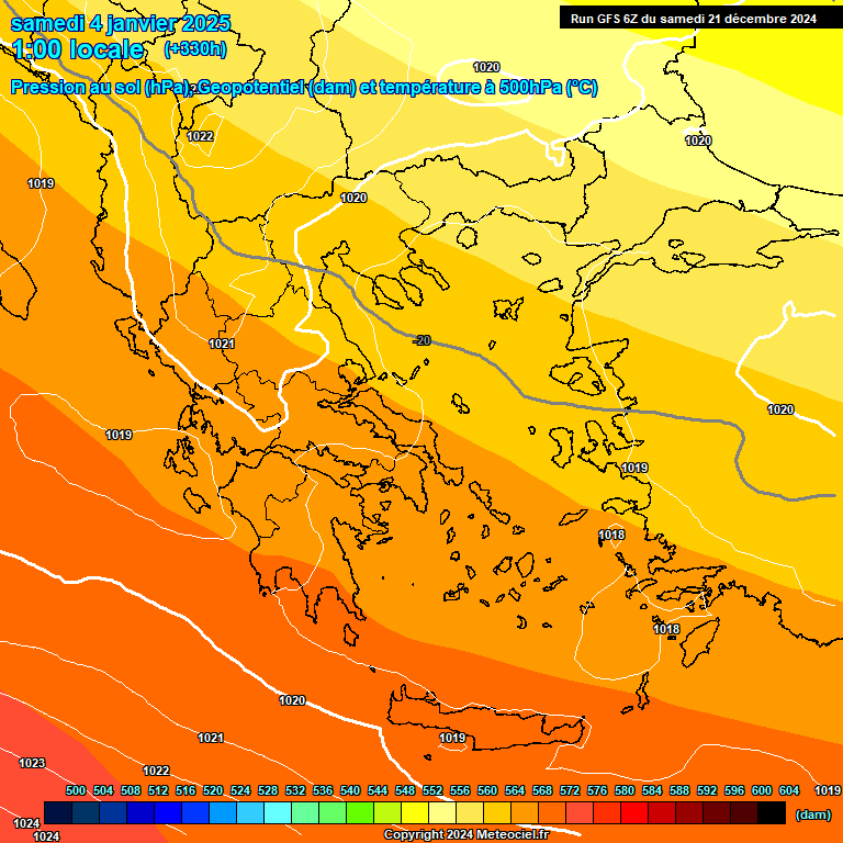 Modele GFS - Carte prvisions 