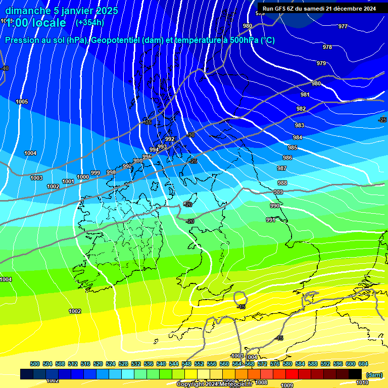 Modele GFS - Carte prvisions 