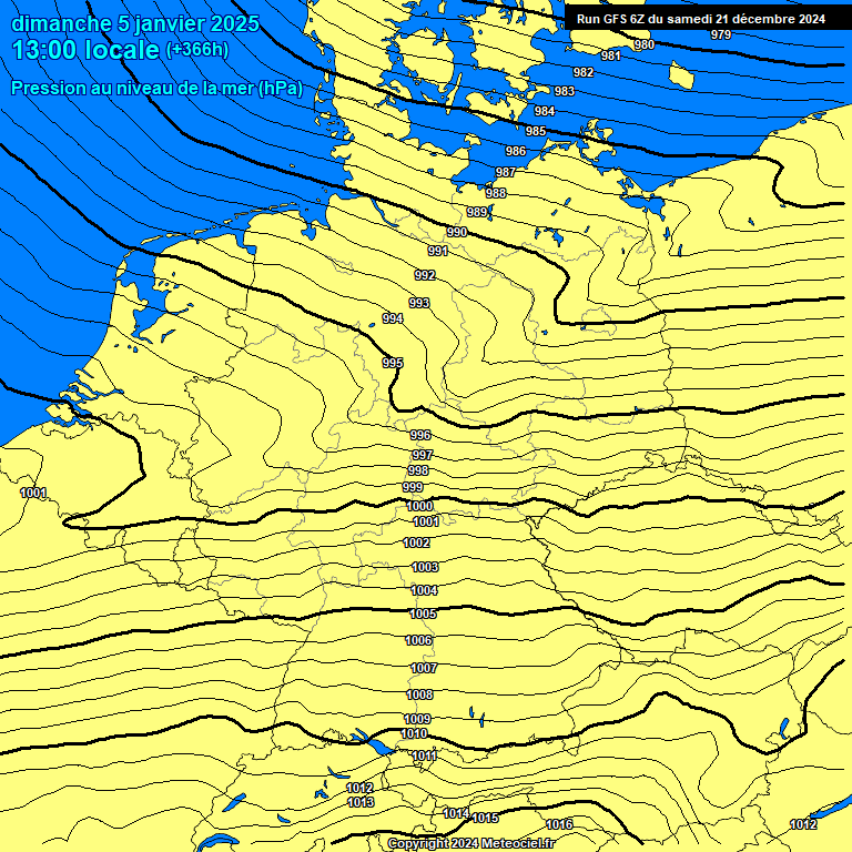 Modele GFS - Carte prvisions 