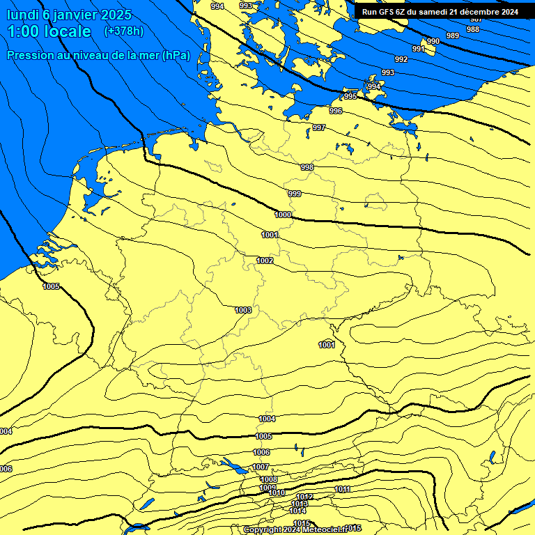 Modele GFS - Carte prvisions 