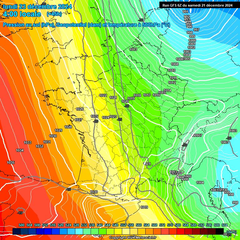 Modele GFS - Carte prvisions 