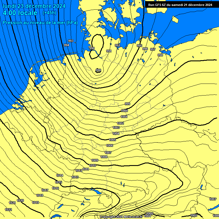 Modele GFS - Carte prvisions 