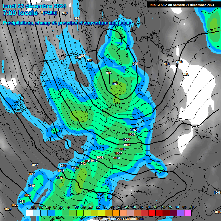 Modele GFS - Carte prvisions 