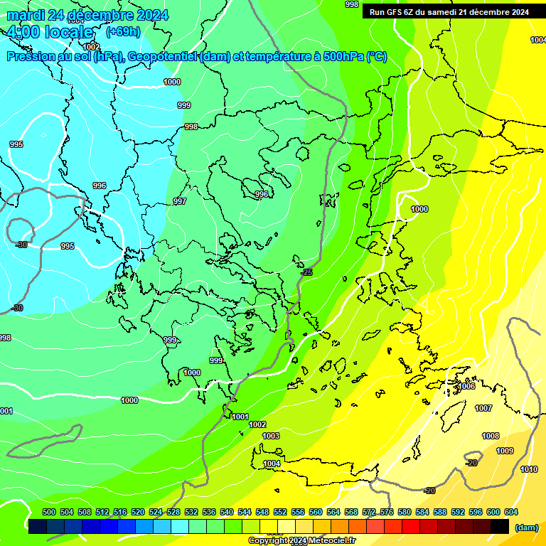 Modele GFS - Carte prvisions 