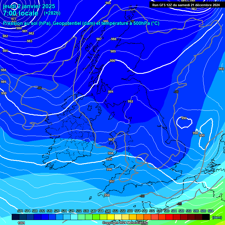 Modele GFS - Carte prvisions 