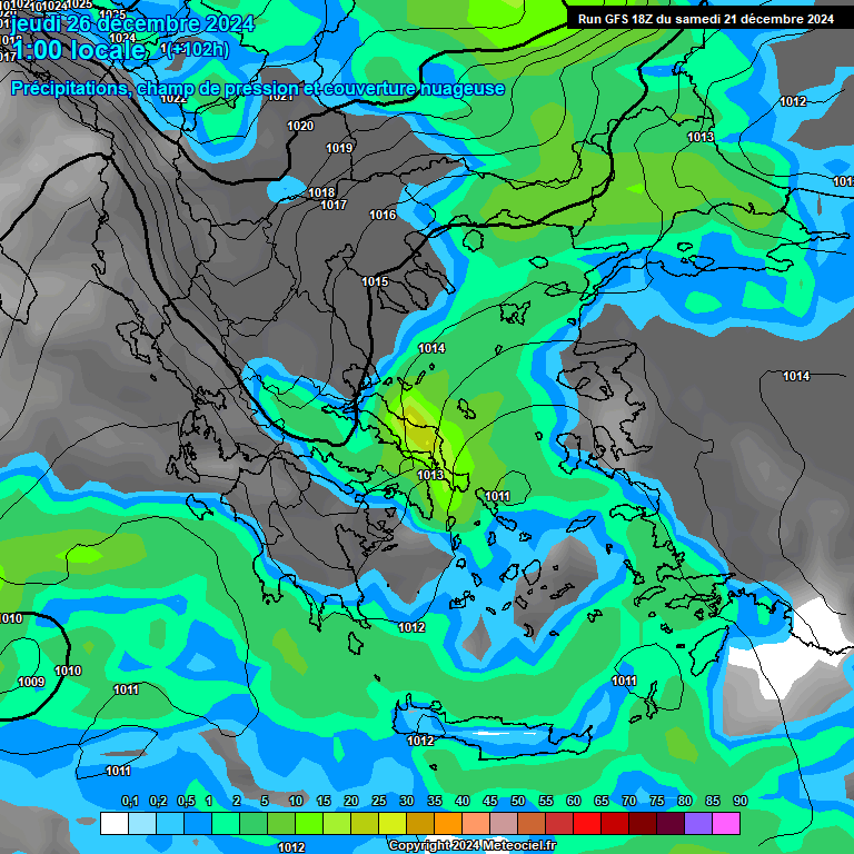 Modele GFS - Carte prvisions 