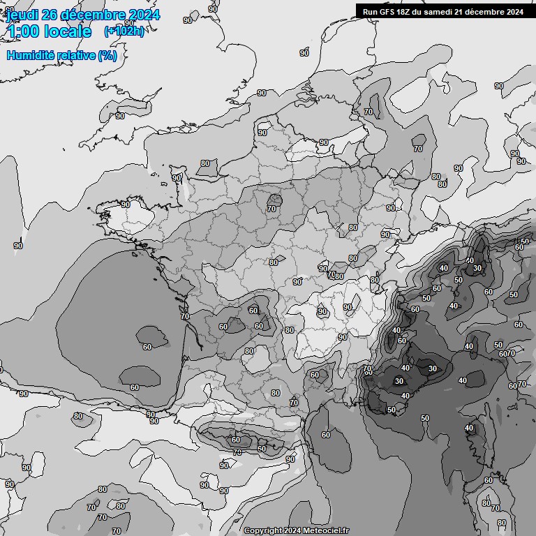 Modele GFS - Carte prvisions 