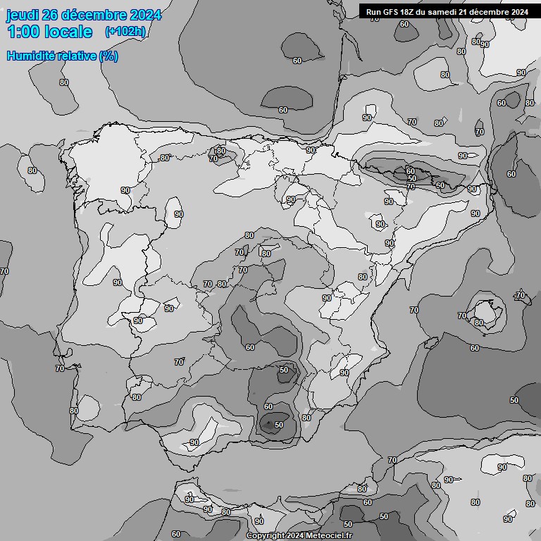 Modele GFS - Carte prvisions 