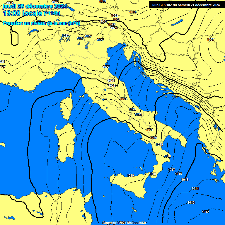 Modele GFS - Carte prvisions 