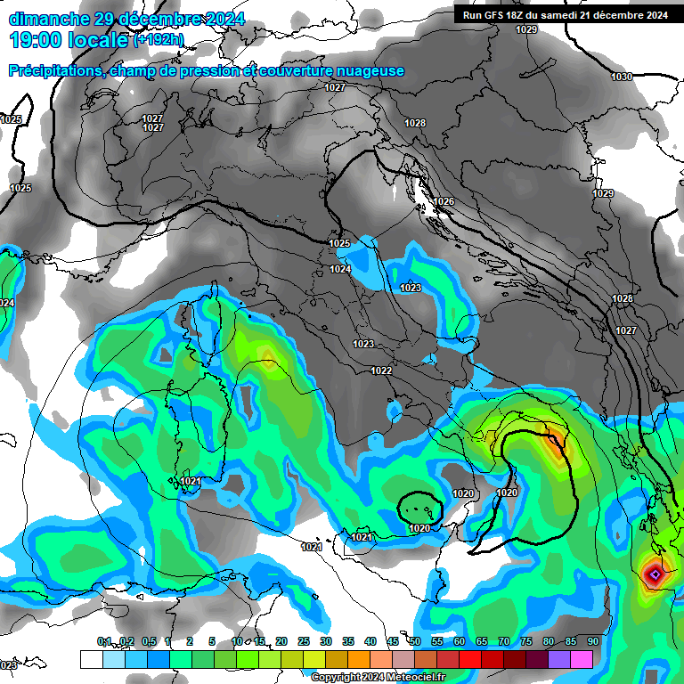 Modele GFS - Carte prvisions 