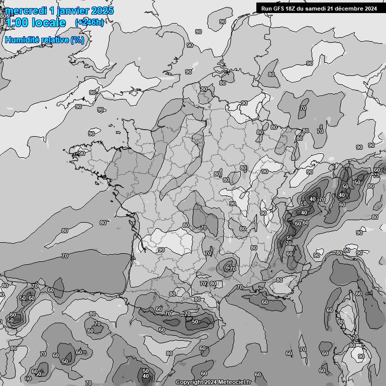 Modele GFS - Carte prvisions 