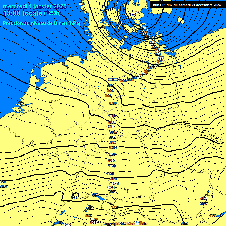 Modele GFS - Carte prvisions 