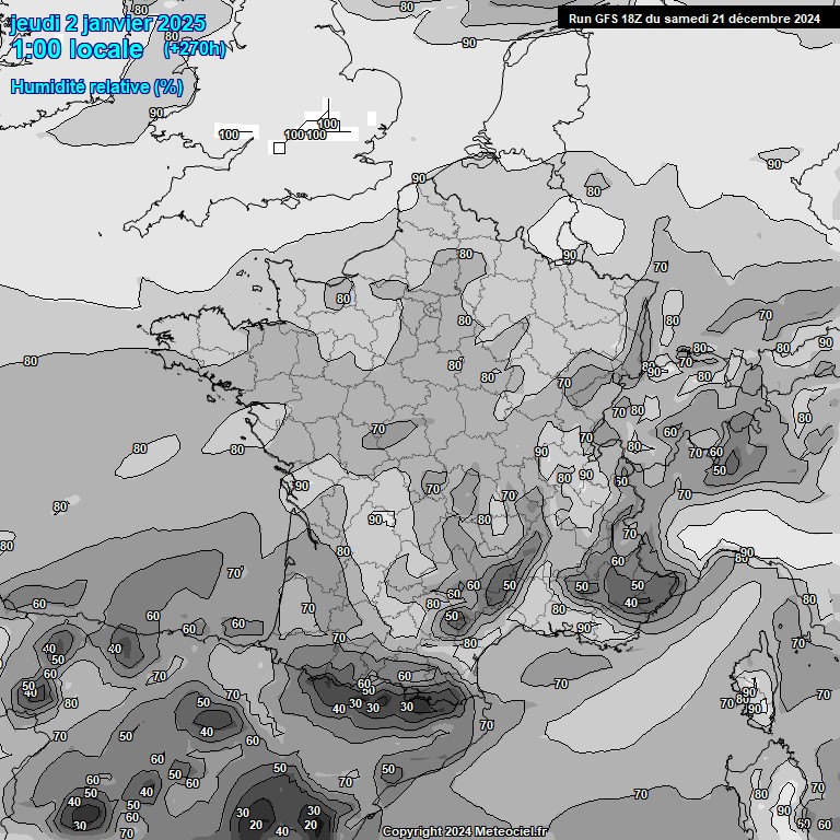 Modele GFS - Carte prvisions 