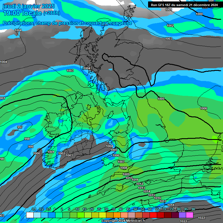 Modele GFS - Carte prvisions 