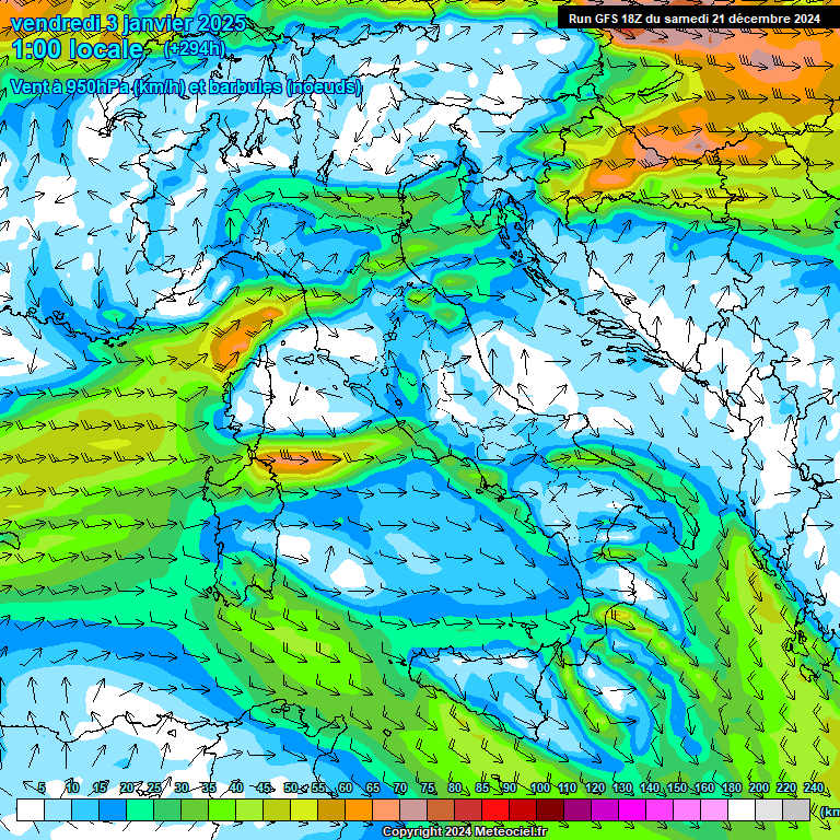 Modele GFS - Carte prvisions 