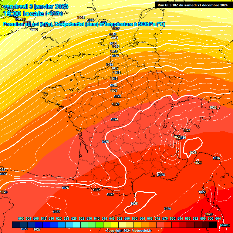 Modele GFS - Carte prvisions 