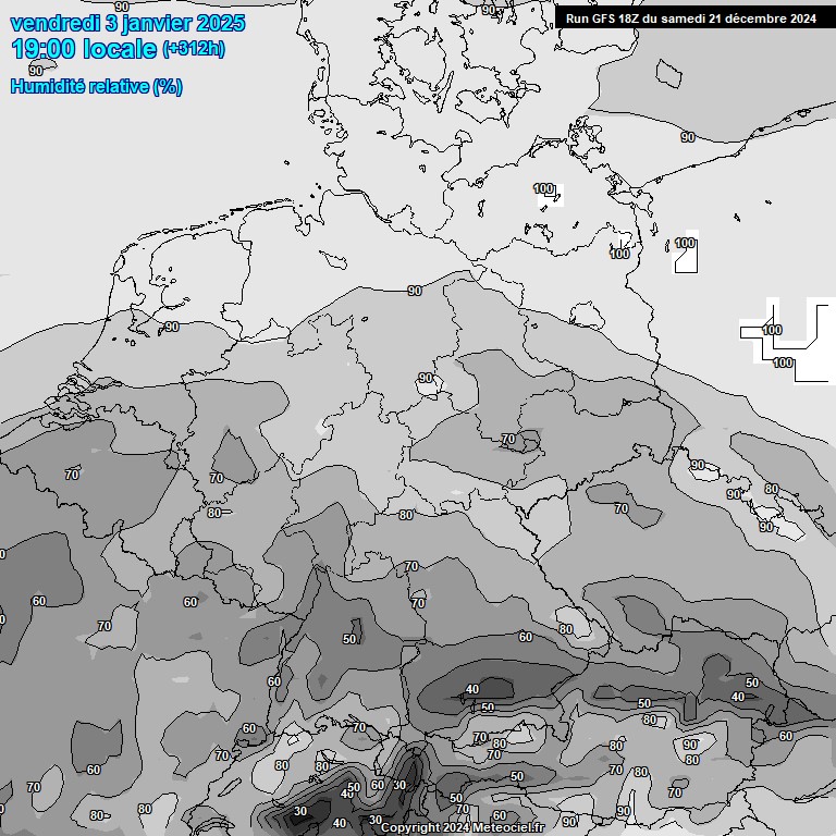 Modele GFS - Carte prvisions 