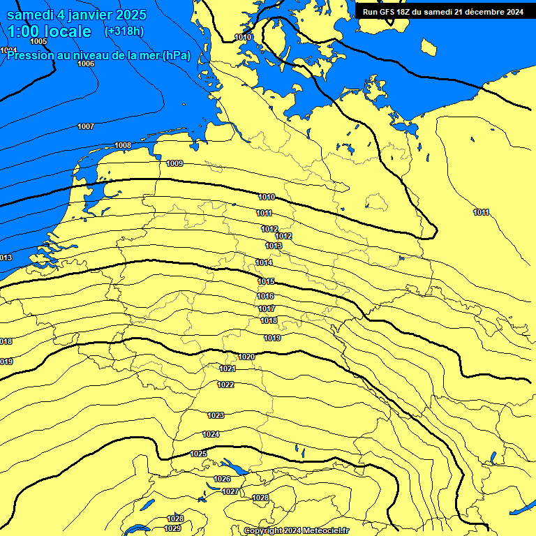 Modele GFS - Carte prvisions 