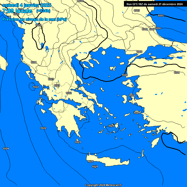 Modele GFS - Carte prvisions 