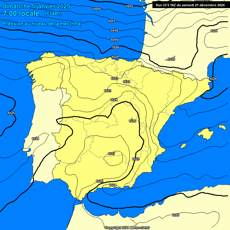 Modele GFS - Carte prvisions 