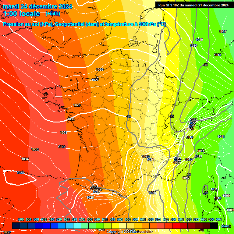 Modele GFS - Carte prvisions 