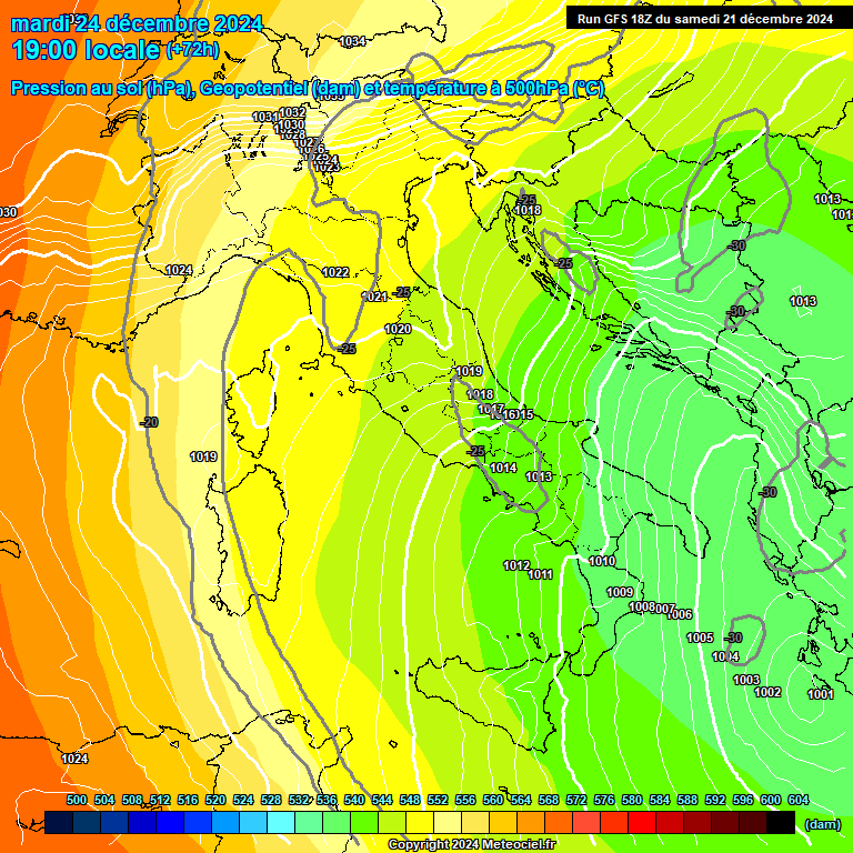 Modele GFS - Carte prvisions 