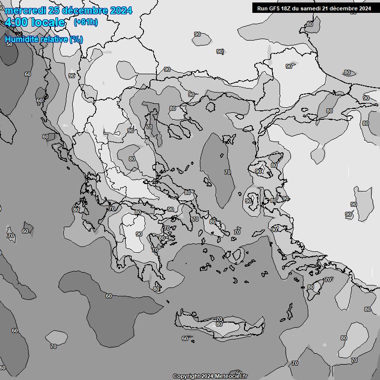 Modele GFS - Carte prvisions 