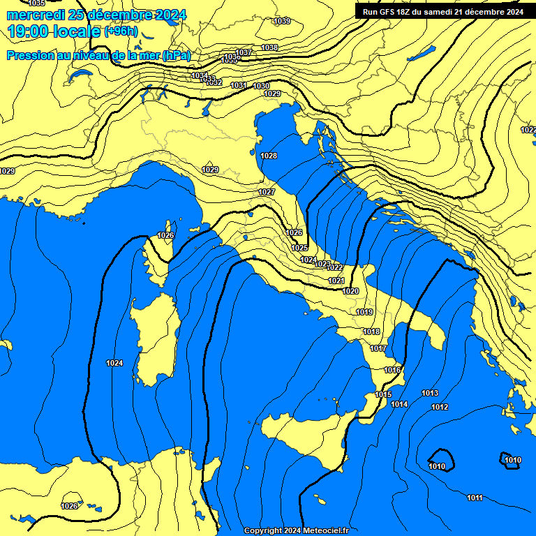 Modele GFS - Carte prvisions 