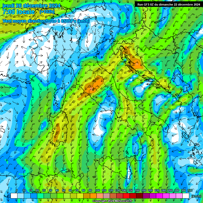 Modele GFS - Carte prvisions 