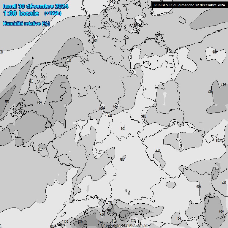 Modele GFS - Carte prvisions 