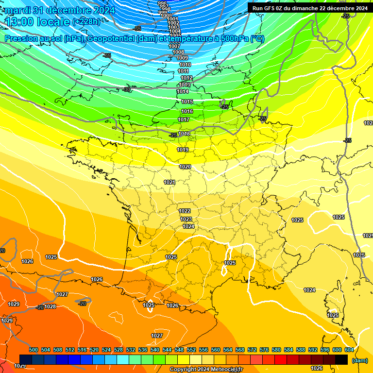 Modele GFS - Carte prvisions 