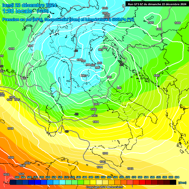 Modele GFS - Carte prvisions 