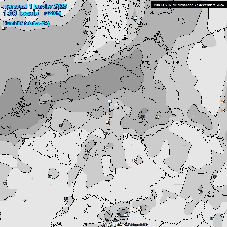 Modele GFS - Carte prvisions 