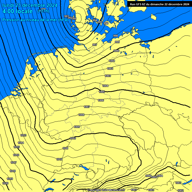 Modele GFS - Carte prvisions 