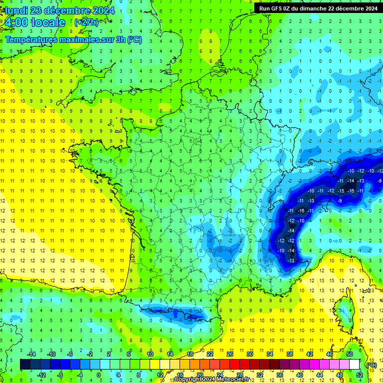 Modele GFS - Carte prvisions 