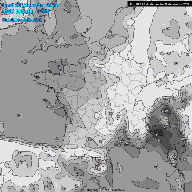 Modele GFS - Carte prvisions 