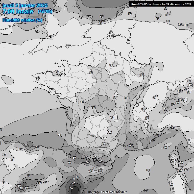 Modele GFS - Carte prvisions 