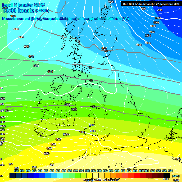 Modele GFS - Carte prvisions 