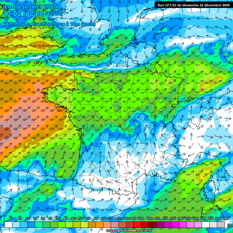 Modele GFS - Carte prvisions 