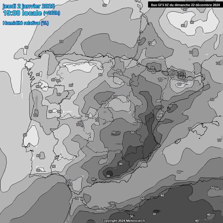 Modele GFS - Carte prvisions 