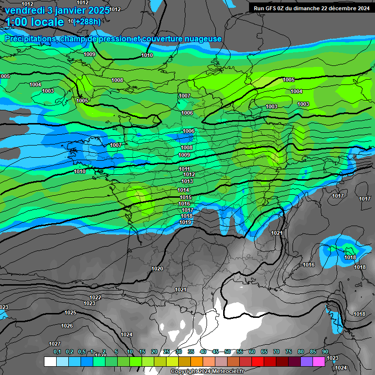 Modele GFS - Carte prvisions 