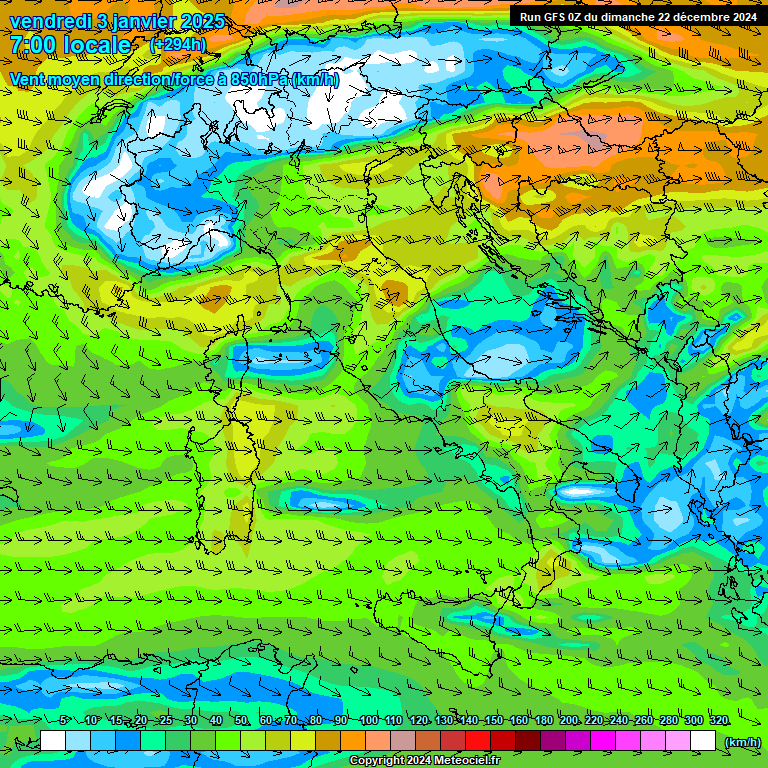 Modele GFS - Carte prvisions 