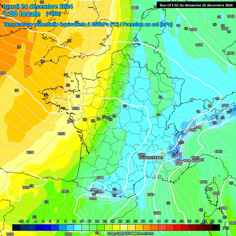 Modele GFS - Carte prvisions 