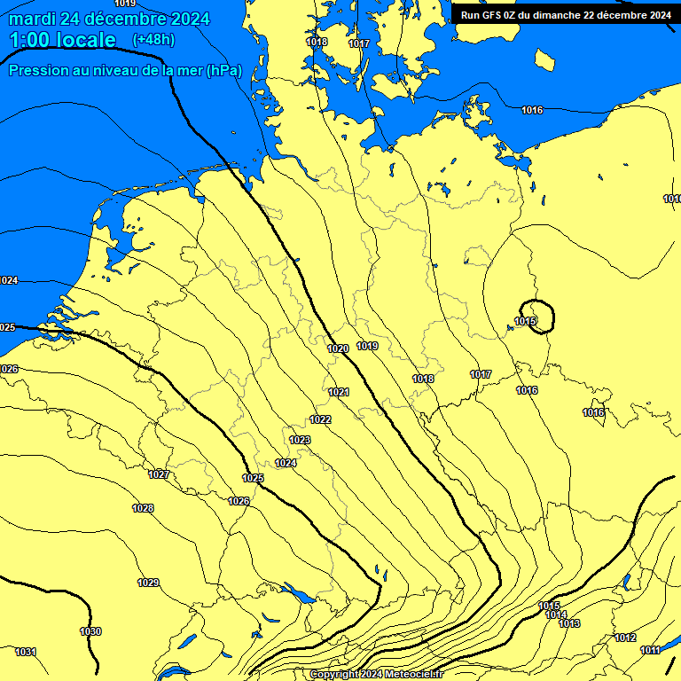 Modele GFS - Carte prvisions 