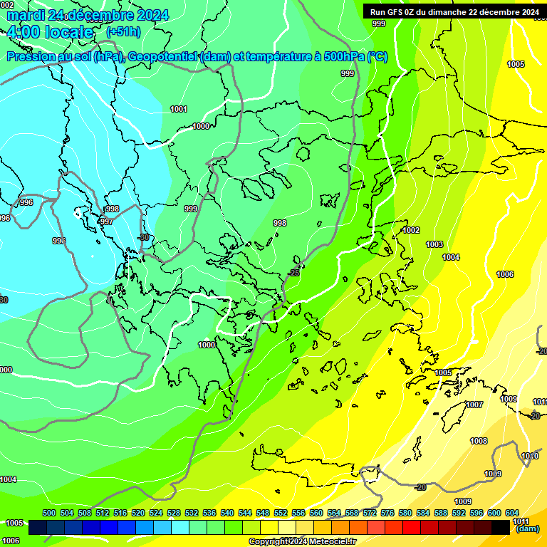 Modele GFS - Carte prvisions 