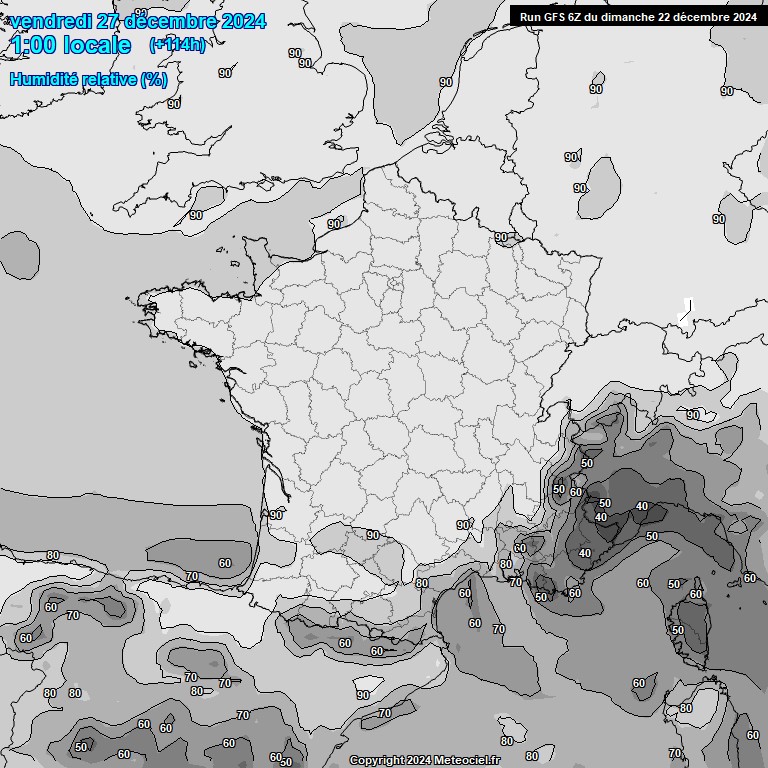 Modele GFS - Carte prvisions 