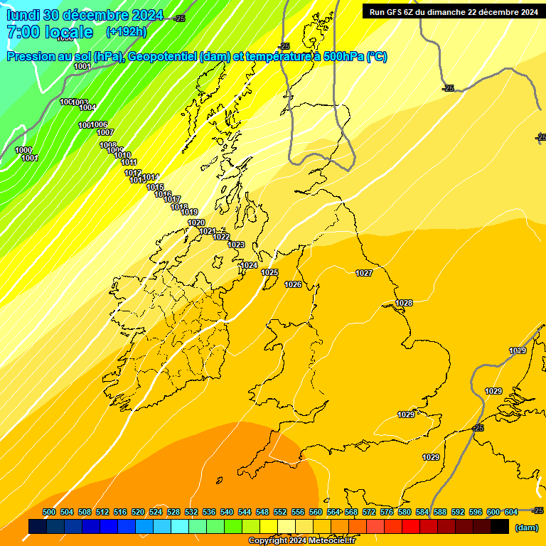 Modele GFS - Carte prvisions 